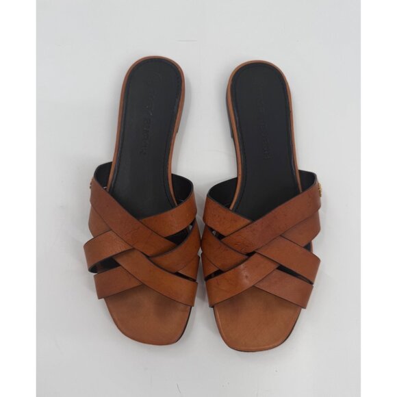 Tory Burch Brown City Slide Leather Slip-On Sandals Size 9M - Picture 2 of 11